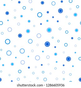 Light BLUE vector seamless texture with disks. Blurred decorative design in abstract style with bubbles. Trendy design for wallpaper, fabric makers.