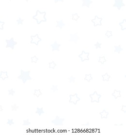 Light BLUE vector seamless texture with beautiful stars. Glitter abstract illustration with colored stars. Template for business cards, websites.