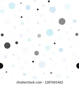 Light BLUE vector seamless texture with disks. Modern abstract illustration with colorful water drops. Pattern for trendy fabric, wallpapers.