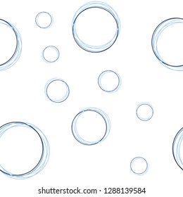 Light BLUE vector seamless texture with disks. Beautiful colored illustration with blurred circles in nature style. Design for textile, fabric, wallpapers.