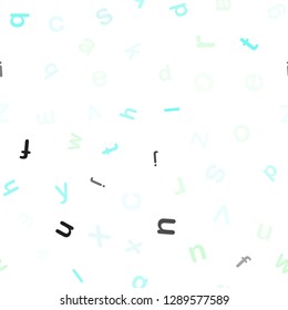 Light BLUE vector seamless texture with ABC characters. Shining illustration with ABC symbols on abstract template. Design for wallpaper, fabric makers.