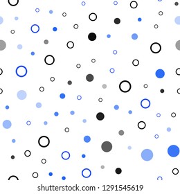 Light BLUE vector seamless texture with disks. Modern abstract illustration with colorful water drops. Pattern for trendy fabric, wallpapers.