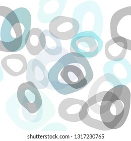 Light BLUE vector seamless texture with disks. Blurred decorative design in abstract style with bubbles. Pattern for design of window blinds, curtains.