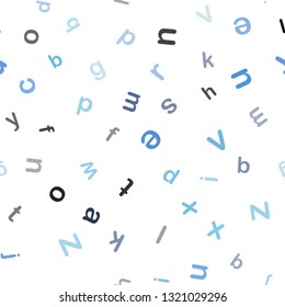 Light BLUE vector seamless texture with ABC characters. Shining colorful illustration with isolated letters. Design for wallpaper, fabric makers.