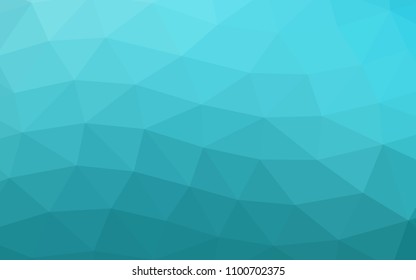 Light BLUE vector shining hexagonal shining triangular. A sample with polygonal shapes. Triangular pattern for your business design.