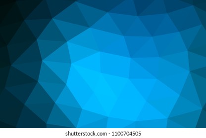 Light BLUE vector shining hexagonal shining triangular. Creative geometric illustration in Origami style with gradient. Triangular pattern for your business design.