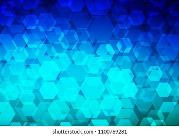 Light BLUE vector shining hexagonal template. Glitter abstract illustration with an elegant design. A completely new design for your business.