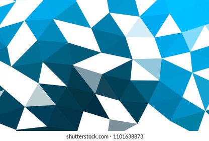 Light BLUE vector shining hexagonal shining triangular. Triangular geometric sample with gradient.  A completely new design for your business.