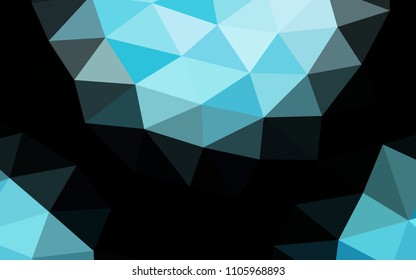 Light BLUE vector shining hexagonal shining triangular. A completely new color illustration in a vague style. Brand new style for your business design.