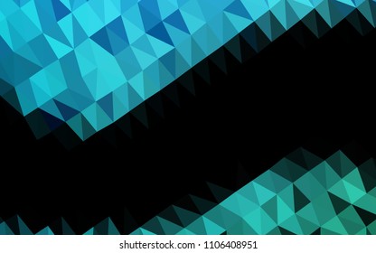 Light BLUE vector shining hexagonal template. Shining illustration, which consist of triangles. The best triangular design for your business.