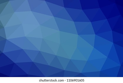 Light BLUE vector shining hexagonal shining triangular. Creative geometric illustration in Origami style with gradient. The polygonal design can be used for your web site.
