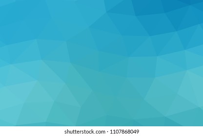 Light BLUE vector shining hexagonal shining triangular. Geometric illustration in Origami style with gradient.  The template can be used as a background for cell phones.