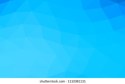 Light BLUE vector shining hexagonal shining triangular. A completely new color illustration in a vague style. A completely new template for your business design.