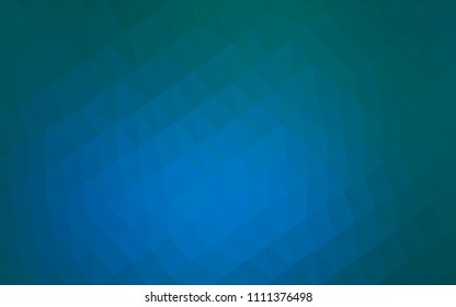 Light BLUE vector shining hexagonal background. Shining illustration, which consist of triangles. The polygonal design can be used for your web site.