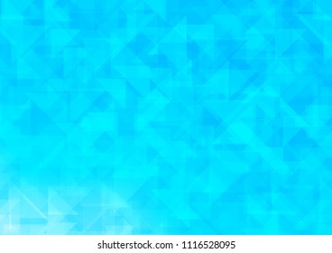 Light BLUE vector shining hexagonal shining triangular. Colorful abstract illustration with gradient. A completely new design for your business.