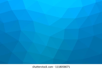 Light BLUE vector shining hexagonal shining triangular. Brand new colored illustration in blurry style with gradient. The polygonal design can be used for your web site.