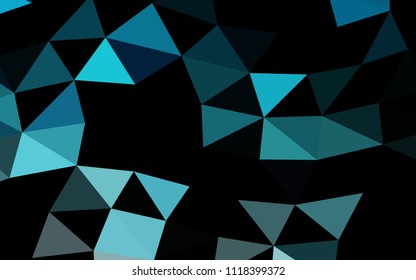 Light BLUE vector shining hexagonal shining triangular. An elegant bright illustration with gradient. The template can be used as a background for cell phones.