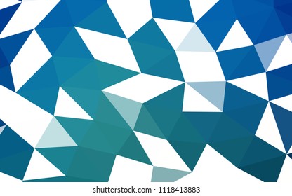 Light BLUE vector shining hexagonal shining triangular. Shining illustration, which consist of triangles. A completely new template for your business design.