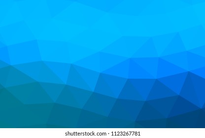 Light BLUE vector shining hexagonal shining triangular. Geometric illustration in Origami style with gradient.  Triangular pattern for your business design.