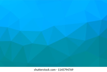 Light BLUE vector shining hexagonal background. Shining illustration, which consist of triangles. The completely new template can be used for your brand book.