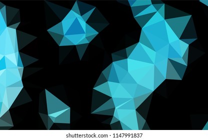 Light BLUE vector shining hexagonal template. Glitter abstract illustration with an elegant design. The template can be used as a background for cell phones.