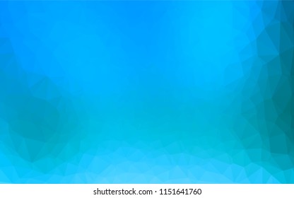 Light BLUE vector shining hexagonal template. Geometric illustration in Origami style with gradient.  The template can be used as a background for cell phones.