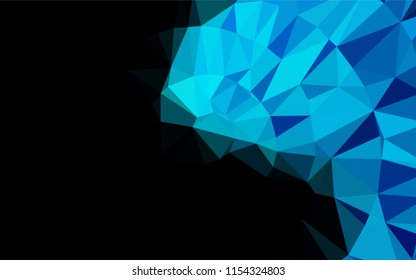 Light BLUE vector shining hexagonal pattern. Geometric illustration in Origami style with gradient.  The textured pattern can be used for background.