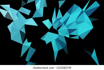 Light BLUE vector shining hexagonal pattern. Creative illustration in halftone style with gradient. A new texture for your design.