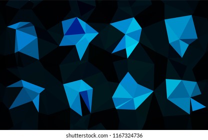 Light BLUE vector shining hexagonal pattern. Geometric illustration in Origami style with gradient.  Brand new style for your business design.