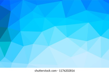 Light BLUE vector shining hexagonal template. Triangular geometric sample with gradient.  A completely new design for your business.