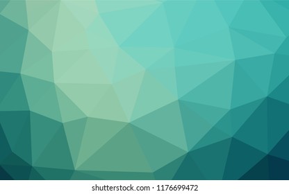 Light BLUE vector shining hexagonal background. Triangular geometric sample with gradient.  Brand new design for your business.