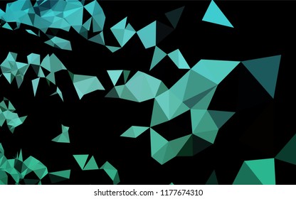 Light BLUE vector shining hexagonal template. Shining illustration, which consist of triangles. Triangular pattern for your business design.