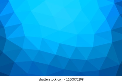 Light BLUE vector shining hexagonal shining triangular. Shining colored illustration in a Brand new style. The polygonal design can be used for your web site.
