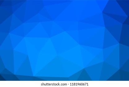 Light BLUE vector shining hexagonal background. Shining illustration, which consist of triangles. The polygonal design can be used for your web site.