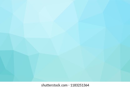 Light BLUE vector shining hexagonal template. Triangular geometric sample with gradient.  The best triangular design for your business.