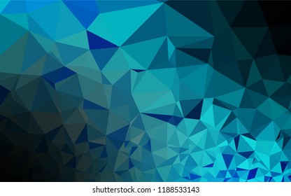 Light BLUE vector shining hexagonal background. Creative geometric illustration in Origami style with gradient. The template can be used as a background for cell phones.