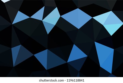Light BLUE vector shining hexagonal background. Glitter abstract illustration with an elegant design. The best triangular design for your business.