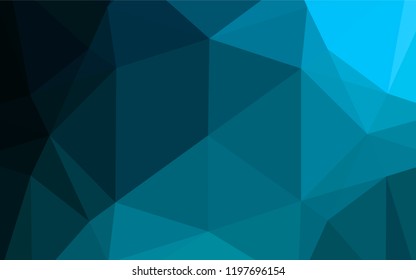 Light BLUE vector shining hexagonal pattern. Creative illustration in halftone style with gradient. Triangular pattern for your business design.