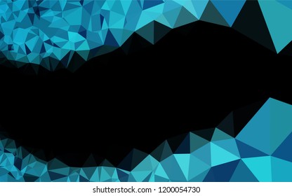 Light BLUE vector shining hexagonal template. Shining illustration, which consist of triangles. The polygonal design can be used for your web site.