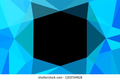 Light BLUE vector shining hexagonal template. Brand new colored illustration in blurry style with gradient. A new texture for your design.