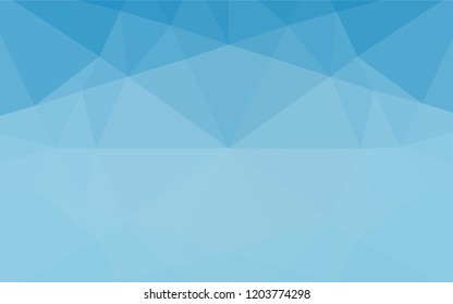 Light BLUE vector shining hexagonal background. Shining illustration, which consist of triangles. The best triangular design for your business.