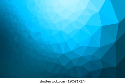 Light BLUE vector shining hexagonal background. Triangular geometric sample with gradient.  The elegant pattern can be used as part of a brand book.