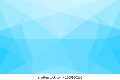 Light BLUE vector shining hexagonal background. Shining illustration, which consist of triangles. The completely new template can be used for your brand book.