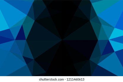 Light BLUE vector shining hexagonal background. Shining illustration, which consist of triangles. Brand new design for your business.