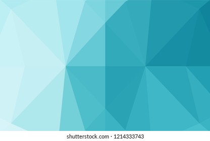 Light BLUE vector shining hexagonal template. Triangular geometric sample with gradient.  Triangular pattern for your business design.