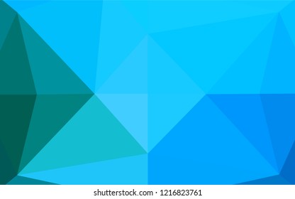 Light BLUE vector shining hexagonal template. A sample with polygonal shapes. The elegant pattern can be used as part of a brand book.