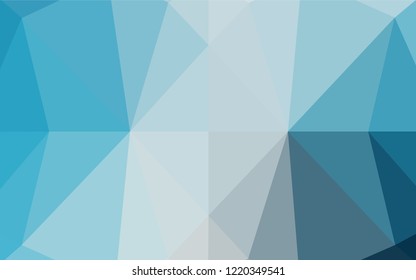Light BLUE vector shining hexagonal pattern. Shining illustration, which consist of triangles. The textured pattern can be used for background.