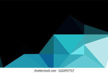 Light BLUE vector shining hexagonal template. Shining illustration, which consist of triangles. The elegant pattern can be used as part of a brand book.