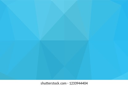 Light BLUE vector shining hexagonal background. Shining illustration, which consist of triangles. The best triangular design for your business.