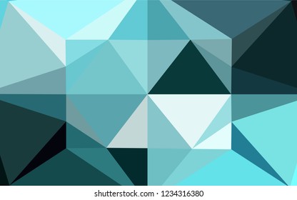 Light BLUE vector shining hexagonal background. Geometric illustration in Origami style with gradient.  Brand new style for your business design.